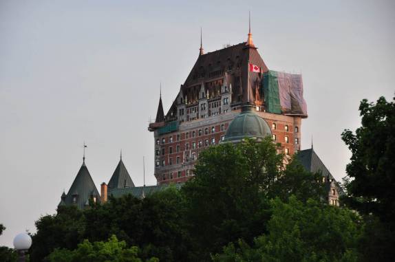 O famoso Chateau Frontenac, um dos mais fotografados hoteis do mundo, em Quebec, no Canadá